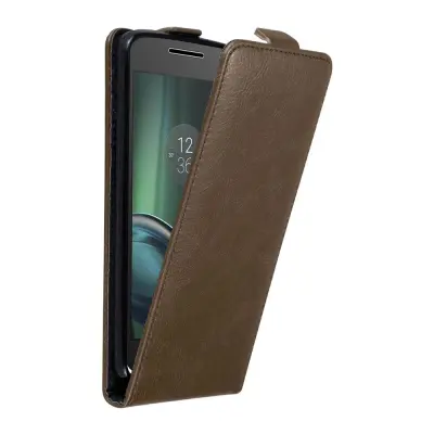 Cadorabo Ohišje, združljivo z Motorola MOTO G4 PLAY v kava rjava - Zaščitni ovitek v obliki flipa z magnetnim zapiranjem