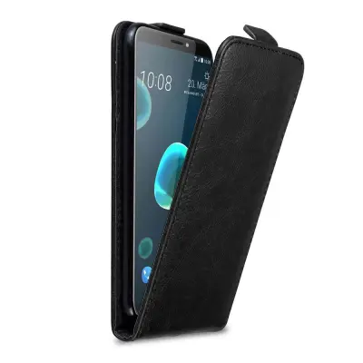 Cadorabo Ohišje, združljivo z HTC Desire 12 PLUS v nočna črna - Zaščitni ovitek v obliki flipa z magnetnim zapiranjem