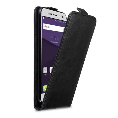 Cadorabo Ohišje, združljivo z ZTE Blade V8 MINI v nočna črna - Zaščitni ovitek v obliki flipa z magnetnim zapiranjem