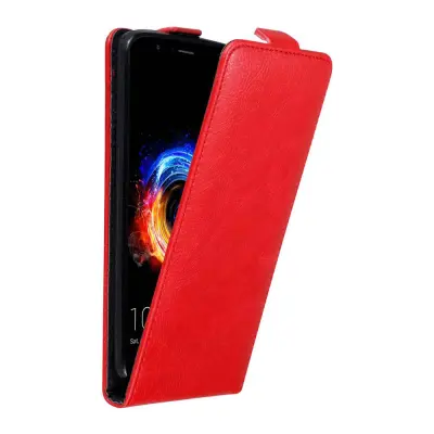 Cadorabo Ohišje, združljivo z Honor 8 PRO v rdeče jabolko - Zaščitni ovitek v obliki flipa z magnetnim zapiranjem