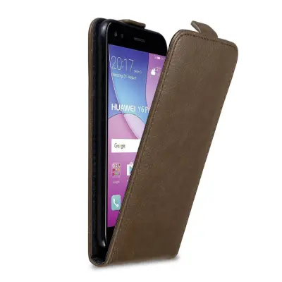Cadorabo Ohišje, združljivo z Huawei Y6 PRO 2017 v kava rjava - Zaščitni ovitek v obliki flipa z magnetnim zapiranjem