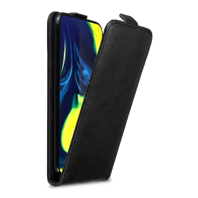 Cadorabo Ohišje, združljivo z Samsung Galaxy A80 / A90 4G v nočna črna - Zaščitni ovitek v obliki flipa z magnetnim zapiranjem