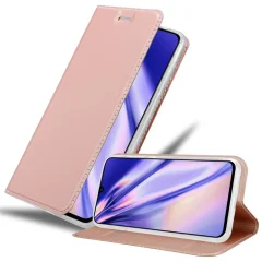 Cadorabo Ohišje, združljivo z Samsung Galaxy A90 5G v klasična rožnata zlata - Zaščitni ovitek z magnetnim zapiranjem, stoječo funkcijo in režo za kartice