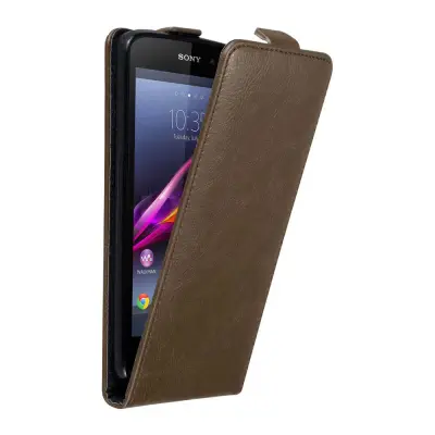 Cadorabo Ohišje, združljivo z Sony Xperia Z1 v kava rjava - Zaščitni ovitek v obliki flipa z magnetnim zapiranjem