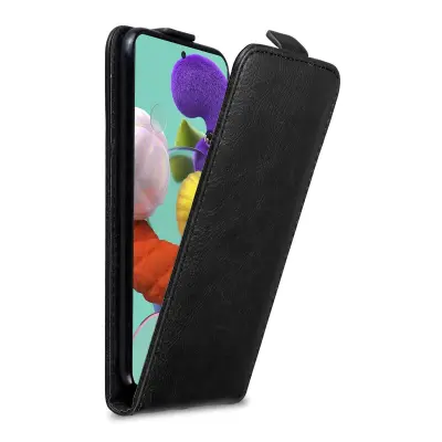 Cadorabo Ohišje, združljivo z Samsung Galaxy A51 4G / M40s v nočna črna - Zaščitni ovitek v obliki flipa z magnetnim zapiranjem