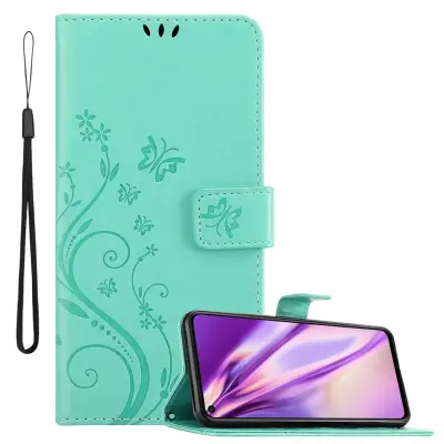 CADORABO Honor 20/20S/Huawei NOVA 5T v klasično srebrno - ovitek v cvetličnem dizajnu z magnetnim zapiranjem, stoječo funkcijo in režami za kartice