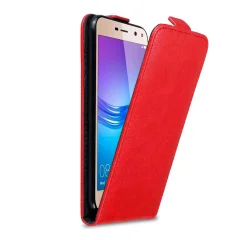 Cadorabo Ohišje, združljivo z Huawei Y5 2017 / Y6 2017 v rdeče jabolko - Zaščitni ovitek v obliki flipa z magnetnim zapiranjem