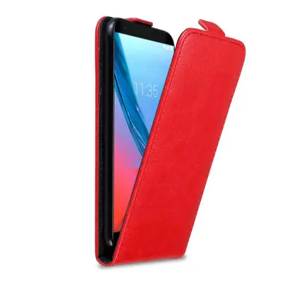 Cadorabo Ohišje, združljivo z ZTE Blade V9 v rdeče jabolko - Zaščitni ovitek v obliki flipa z magnetnim zapiranjem