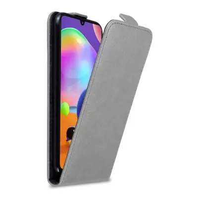 Cadorabo Ohišje, združljivo z Samsung Galaxy A31 v titanovo siva - Zaščitni ovitek v obliki flipa z magnetnim zapiranjem