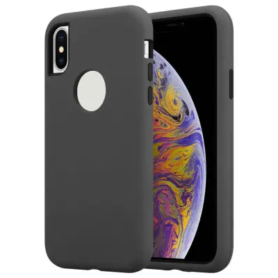 CADORABO Ohišje, združljiv z Apple v Quartz Grey - Hibridni zaščitni pokrov s silikonom TPU v notranjosti in 2 -delno plastiko zunaj
