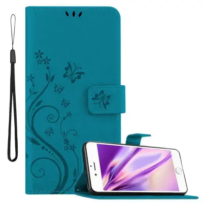 CADORABO Apple iPhone 6/6S v klasična rožnata zlata - ovitek v cvetličnem dizajnu z magnetnim zapiranjem, stoječo funkcijo in režami za kartice