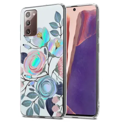 Cadorabo Case, združljiv s Samsungom s peonies Flowers - zaščitni pokrov iz silikona TPU s cvetličnim vzorcem