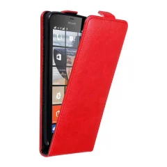 Cadorabo Ohišje, združljivo z Nokia Lumia 640 v rdeče jabolko - Zaščitni ovitek v obliki flipa z magnetnim zapiranjem