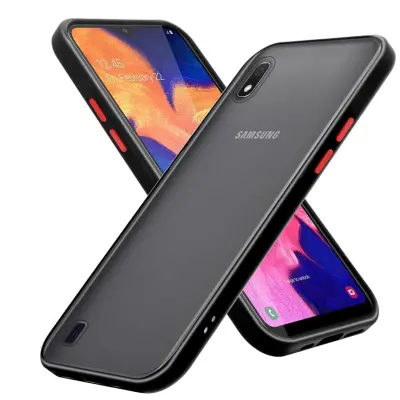 CADORABO Samsung v zamrznjenih črnih - rdečih tipkah - hibridni zaščitni pokrov s silikonom TPU v notranjosti in mat plastičnim hrbtom