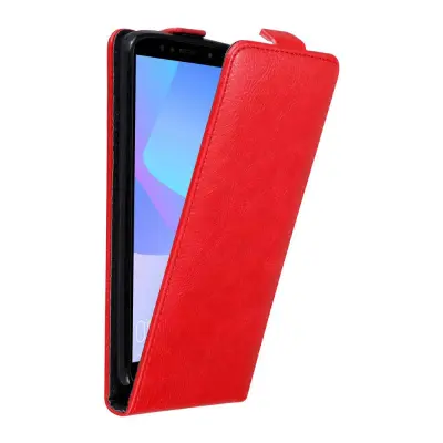Cadorabo Ohišje, združljivo z Honor 7A / Huawei Y6 PRIME 2018 v rdeče jabolko - Zaščitni ovitek v obliki flipa z magnetnim zapiranjem