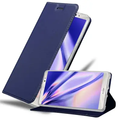 Cadorabo Ohišje, združljivo z Huawei MATE 8 v klasična temno modra - Zaščitni ovitek z magnetnim zapiranjem, stoječo funkcijo in režo za kartice