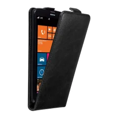 Cadorabo Ohišje, združljivo z Nokia Lumia 1320 v nočna črna - Zaščitni ovitek v obliki flipa z magnetnim zapiranjem