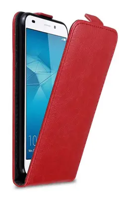 Cadorabo Ohišje, združljivo z Honor 5C v rdeče jabolko - Zaščitni ovitek v obliki flipa z magnetnim zapiranjem