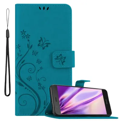 CADORABO Huawei P9 LITE 2016/G9 LITE rožnato zlata - ovitek v cvetličnem dizajnu z magnetnim zapiranjem, stoječo funkcijo in režami za kartice