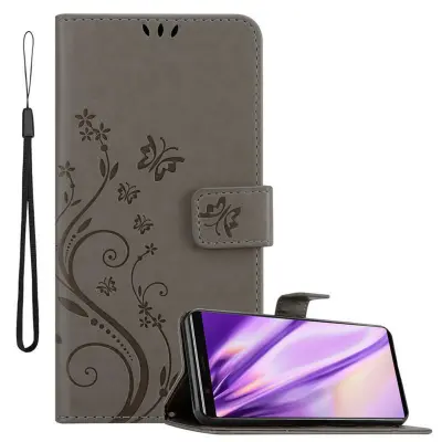 CADORABO Sony Xperia 5 v klasična črna - ovitek v cvetličnem dizajnu z magnetnim zapiranjem, stoječo funkcijo in režami za kartice