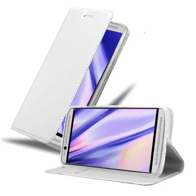 Cadorabo Ohišje, združljivo z ZTE Axon 7 MINI v klasično srebrno - Zaščitni ovitek z magnetnim zapiranjem, stoječo funkcijo in režo za kartice