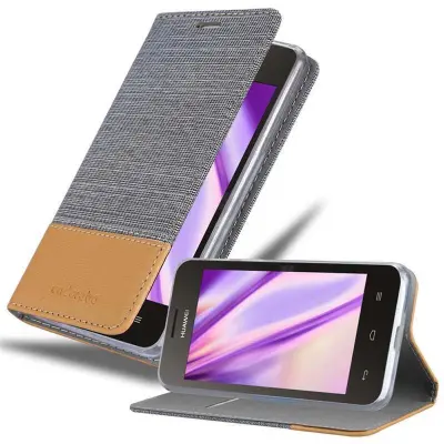 CADORABO Ohišje, združljiv s Huawei v svetlo sivo rjavi barvi - zaščitni pokrov z magnetnim zapiranjem, stoječo funkcijo in režo za kartico