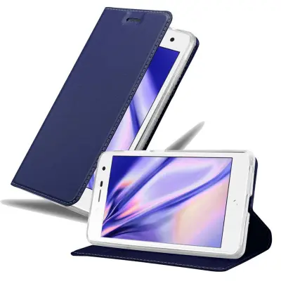 Cadorabo Ohišje, združljivo z ZTE Blade L7 v klasična temno modra - Zaščitni ovitek z magnetnim zapiranjem, stoječo funkcijo in režo za kartice