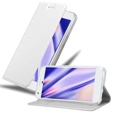 Cadorabo Ohišje, združljivo z Google PIXEL v klasično srebrno - Zaščitni ovitek z magnetnim zapiranjem, stoječo funkcijo in režo za kartice