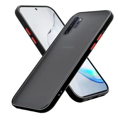 CADORABO Samsung v zamrznjenih črnih - rdečih tipkah - hibridni zaščitni pokrov s silikonom TPU v notranjosti in mat plastičnim hrbtom
