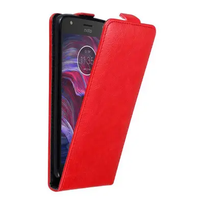 Cadorabo Ohišje, združljivo z Motorola MOTO X4 v rdeče jabolko - Zaščitni ovitek v obliki flipa z magnetnim zapiranjem