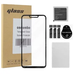 CADORABO Huawei P SMART PLUS 2019 - Zaščitna folija za transparentna s črno barvo - Zaščitno steklo s kaljenim zaslonom s trdoto 9H in 3D doti
