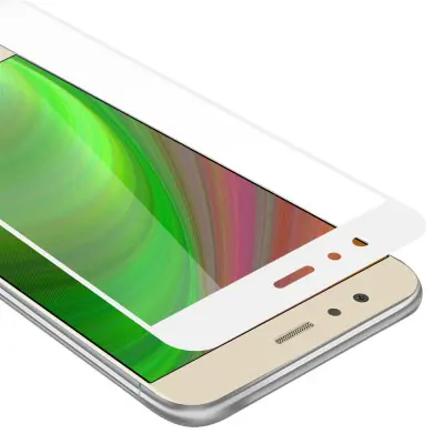CADORABO Huawei P10 LITE - Zaščitna folija za transparentna z belo - Zaščitno steklo s kaljenim zaslonom s trdoto 9H in 3D dotikom