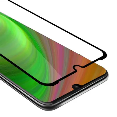 CADORABO Motorola MOTO E6 PLUS - Zaščitna folija za transparentna s črno barvo - Zaščitno steklo s kaljenim zaslonom s trdoto 9H in 3D dotikom