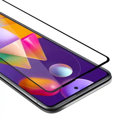 Oklepni film Cadorabo Full Screar, združljiv s Samsungom - zaščitnim filmom v prozornem s črno -kaljenim zaščitnim steklom v 9H trdoti s 3D dotikom
