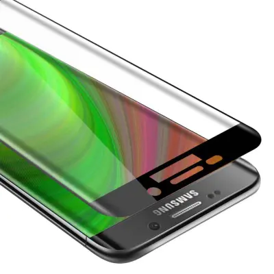 Oklepni film Cadorabo Full Screar, združljiv s Samsungom - zaščitnim filmom v prozornem s črno -kaljenim zaščitnim steklom v 9H trdoti s 3D dotikom