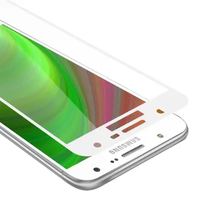 Oklepni film Cadorabo Full Screar, združljiv s Samsungom - zaščitnim filmom v prozornem z belim - kaljenim zaščitnim steklom v 9H trdoti s 3D dotikom