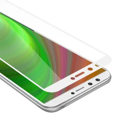 CADORABO Honor 9 LITE - Zaščitna folija za transparentna z belo - Zaščitno steklo s kaljenim zaslonom s trdoto 9H in 3D dotikom