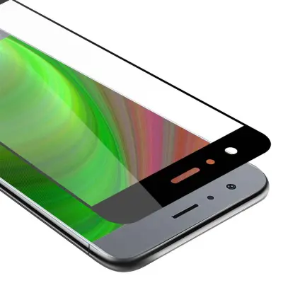 CADORABO Honor 9 - Zaščitna folija za transparentna s črno barvo - Zaščitno steklo s kaljenim zaslonom s trdoto 9H in 3D dotikom
