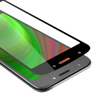 CADORABO Motorola MOTO E5/G6 PLAY - Zaščitna folija za transparentna s črno barvo - Zaščitno steklo s kaljenim zaslonom s trdoto 9H in 3D do
