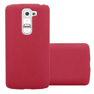 Cadorabo Case, združljiv z LG -om v Frosty Red - Hard Case zaščitni pokrov v zmrznjenem videzu proti praskam in udarcem