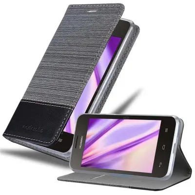 CADORABO Ohišje, združljiv s Huawei v sivi črni barvi - zaščitni pokrov z magnetnim zapiranjem, stoječo funkcijo in režo za kartico