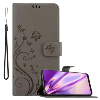 CADORABO Samsung Galaxy A50 4G/A50s/A30s v klasična črna - ovitek v cvetličnem dizajnu z magnetnim zapiranjem, stoječo funkcijo in režami za kartice