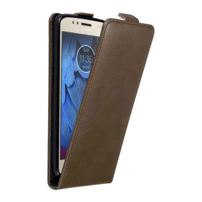 Cadorabo Ohišje, združljivo z Motorola MOTO G5S v kava rjava - Zaščitni ovitek v obliki flipa z magnetnim zapiranjem