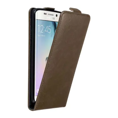 Cadorabo Ohišje, združljivo z Samsung Galaxy S6 EDGE v kava rjava - Zaščitni ovitek v obliki flipa z magnetnim zapiranjem