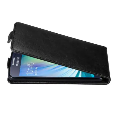 Cadorabo Ohišje, združljivo z Samsung Galaxy A3 2015 v nočna črna - Zaščitni ovitek v obliki flipa z magnetnim zapiranjem