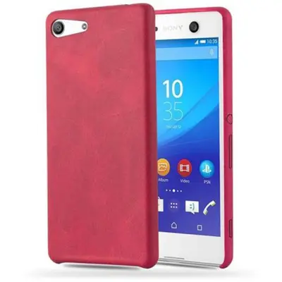 Cadorabo Case, združljiv s Sonyjem v Vintage Red - Hard Case zaščitni pokrov iz imitacije usnja