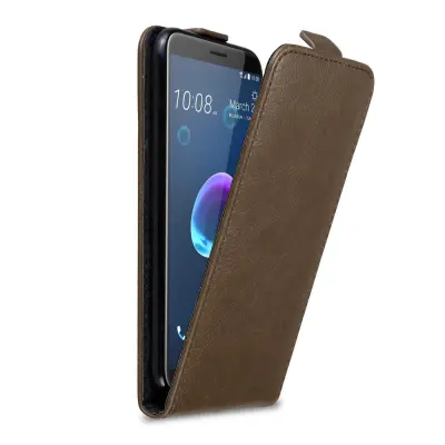 Cadorabo Ohišje, združljivo z HTC Desire 12 v kava rjava - Zaščitni ovitek v obliki flipa z magnetnim zapiranjem