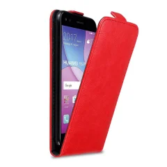 Cadorabo Ohišje, združljivo z Huawei Y6 PRO 2017 v rdeče jabolko - Zaščitni ovitek v obliki flipa z magnetnim zapiranjem