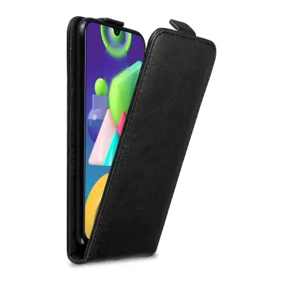 Cadorabo Ohišje, združljivo z Samsung Galaxy M21 / M30s v nočna črna - Zaščitni ovitek v obliki flipa z magnetnim zapiranjem