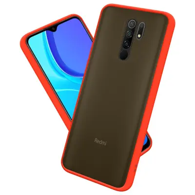CADORABO Xiaomi v zamrznjenih rdečih - črnih tipkah - hibridni zaščitni pokrov s silikonom TPU v notranjosti in mat plastičnim hrbtom